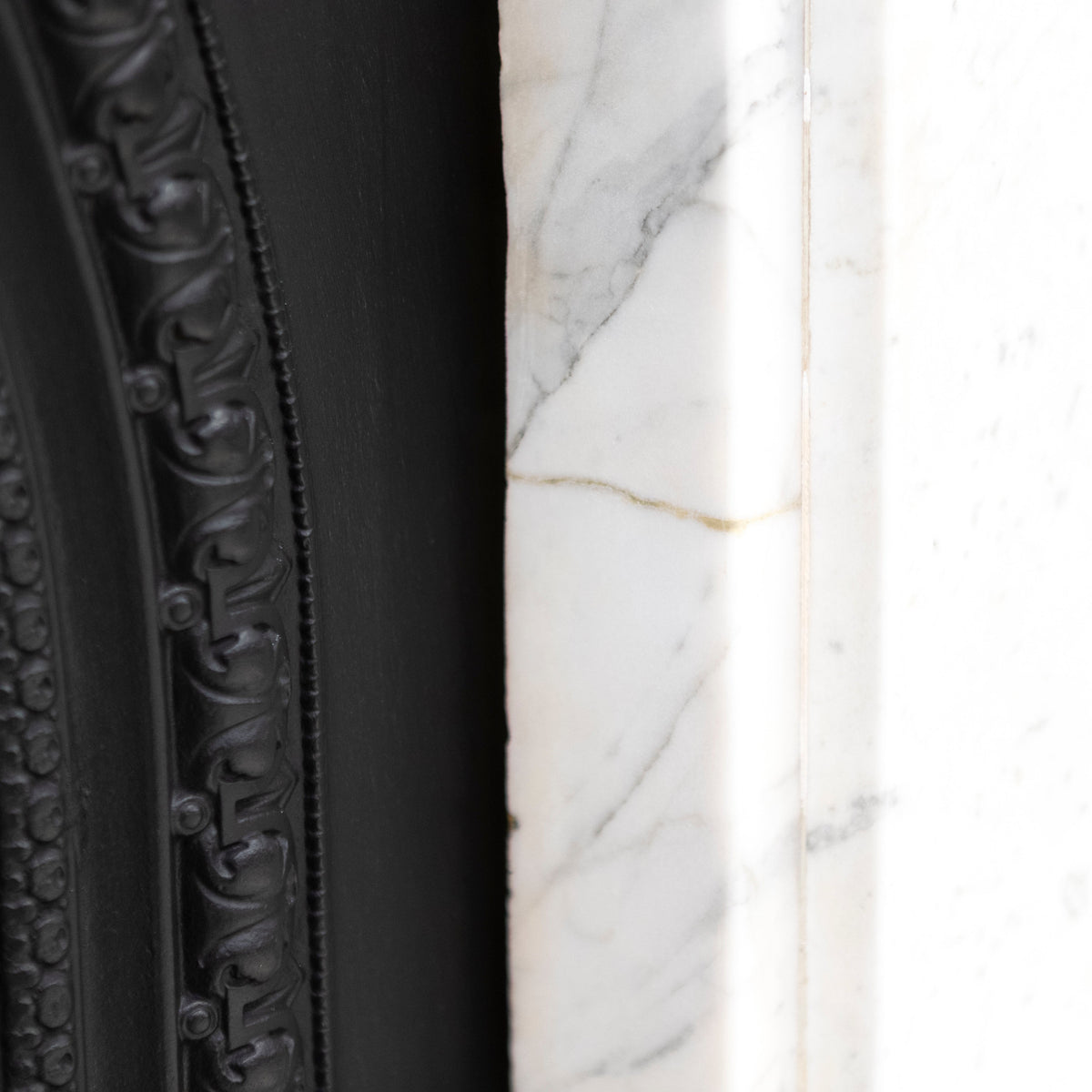 Antique Carrara Marble Fireplace Surround with Corbels