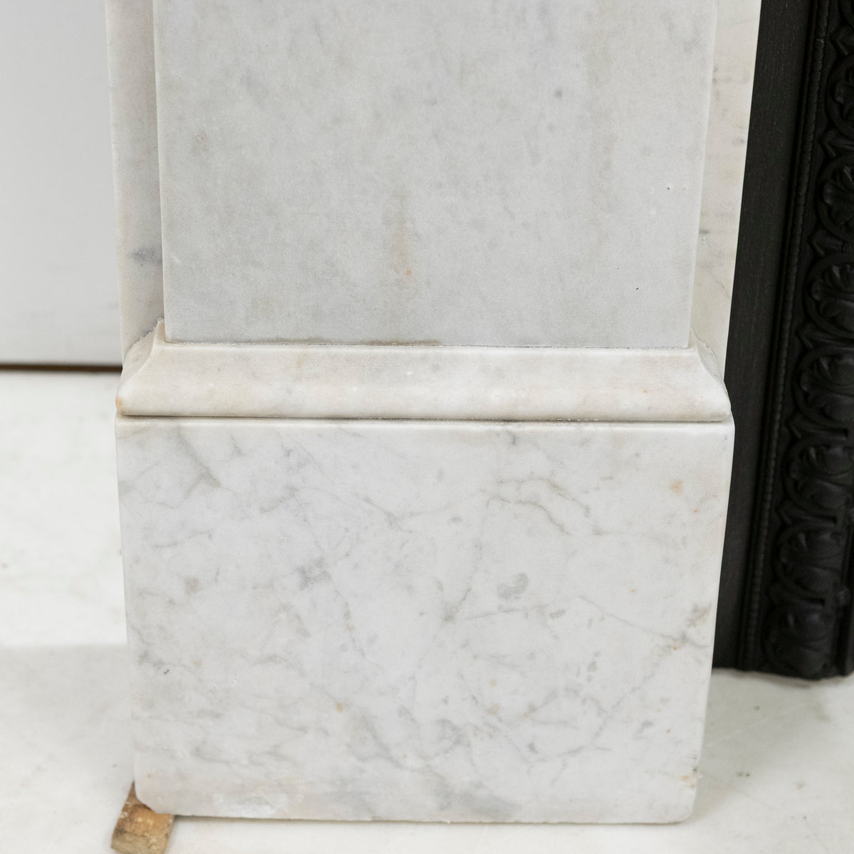 Antique Carrara Marble Fireplace Surround with Corbels