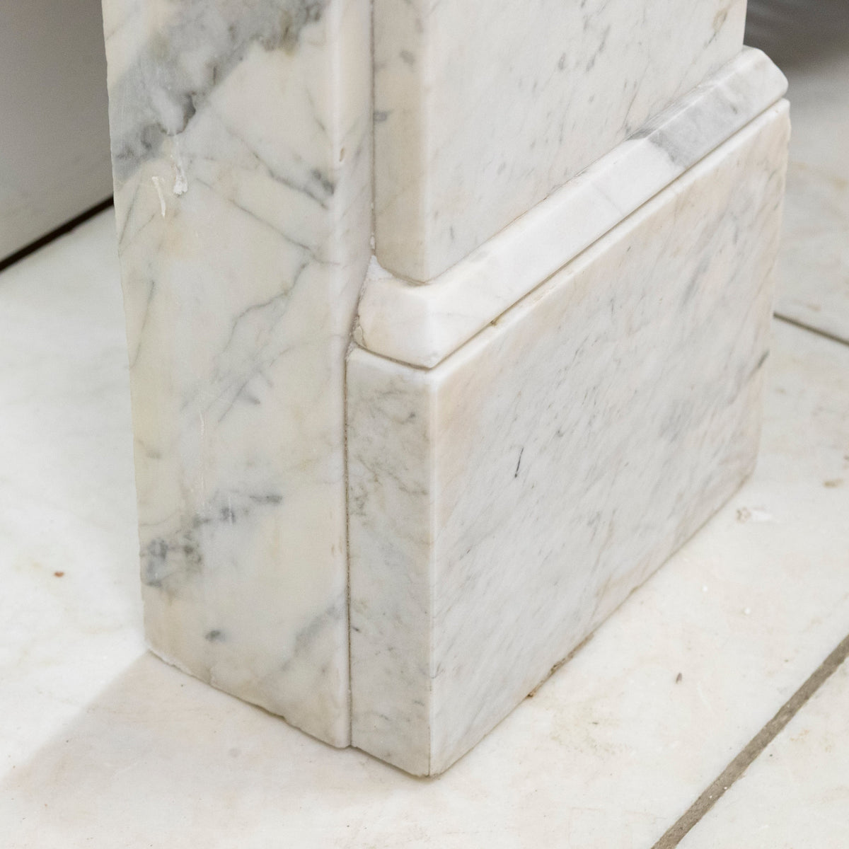 Antique Carrara Marble Fireplace Surround with Corbels