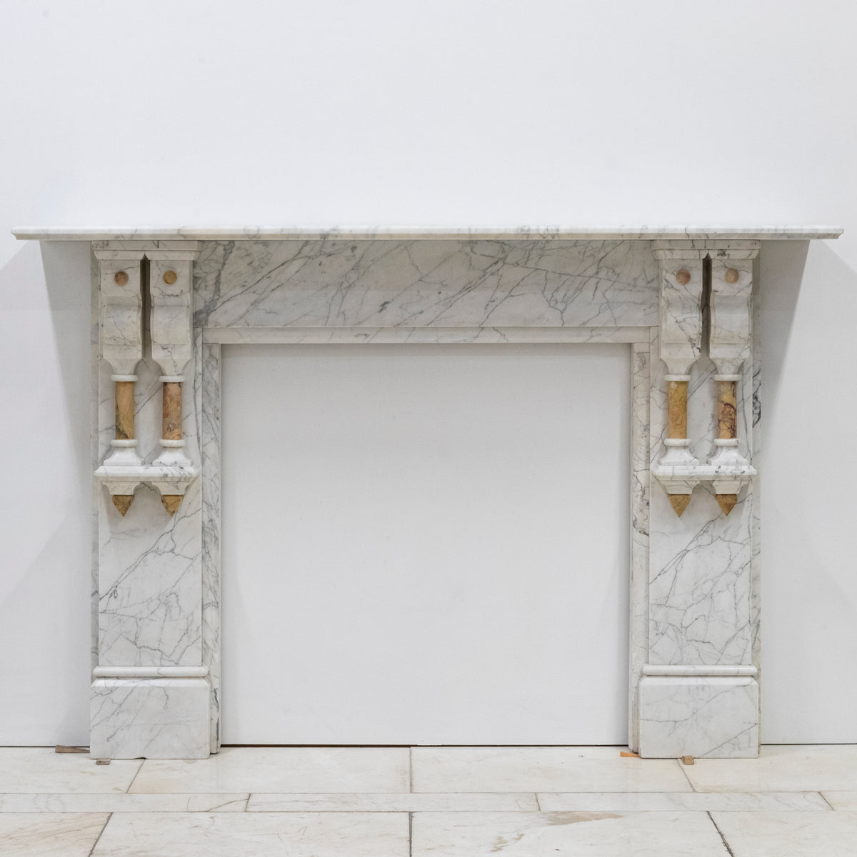 Antique Fireplace Surround With Sienna Marble Columns | The Architectural Forum