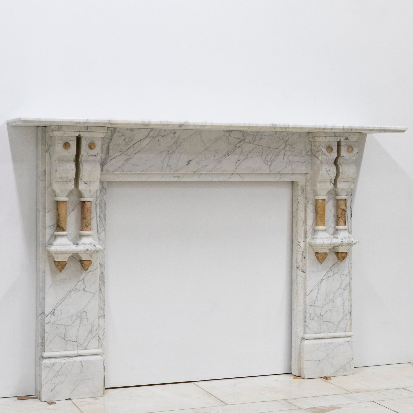 Antique Fireplace Surround With Sienna Marble Columns | The Architectural Forum