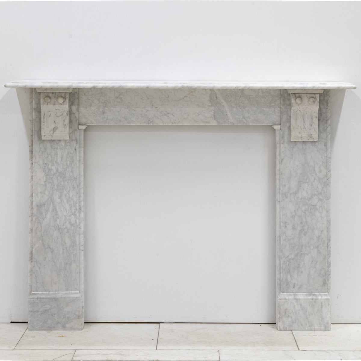 Antique Victorian Carrara Marble Fireplace Surround with Corbels | The Architectural Forum