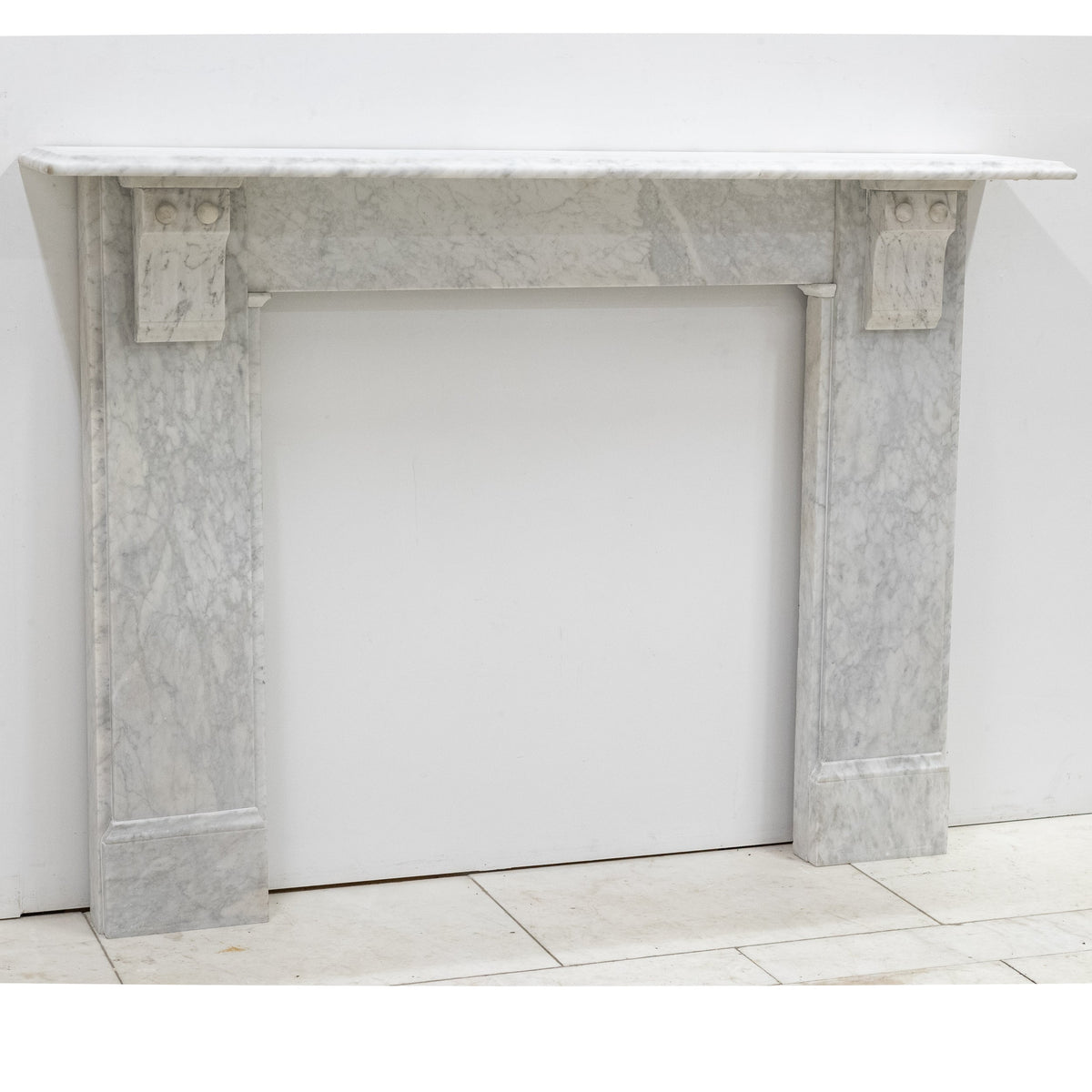 Antique Victorian Carrara Marble Fireplace Surround with Corbels | The Architectural Forum