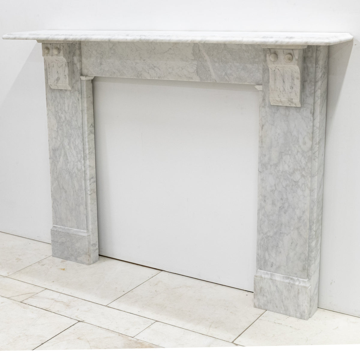 Antique Victorian Carrara Marble Fireplace Surround with Corbels | The Architectural Forum