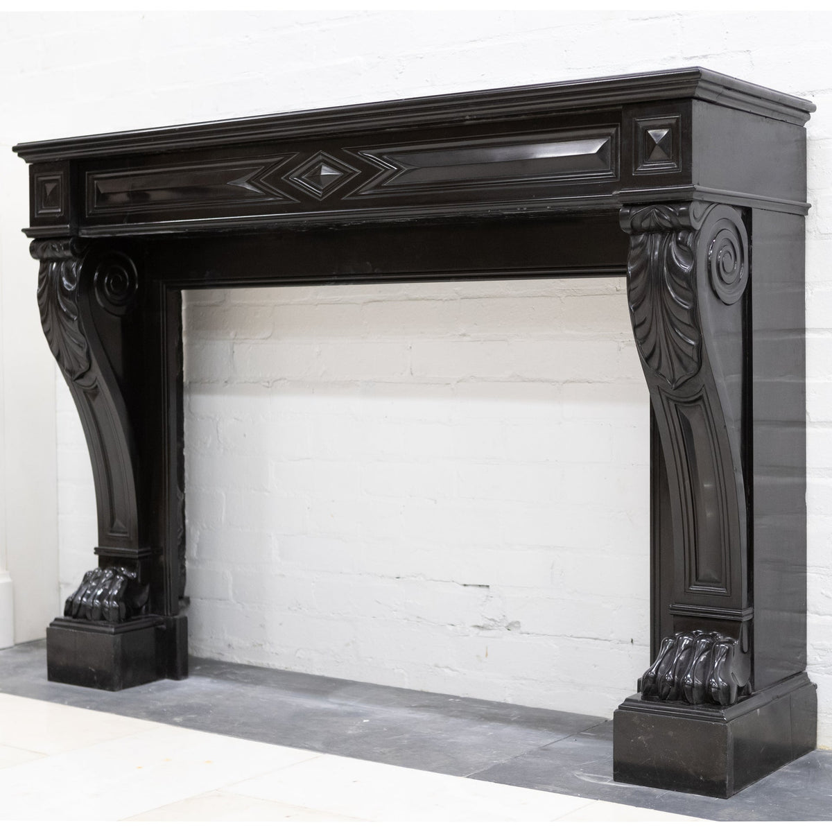 Antique Black Belgian Marble Napoleon III Style Fire Surround | The Architectural Forum