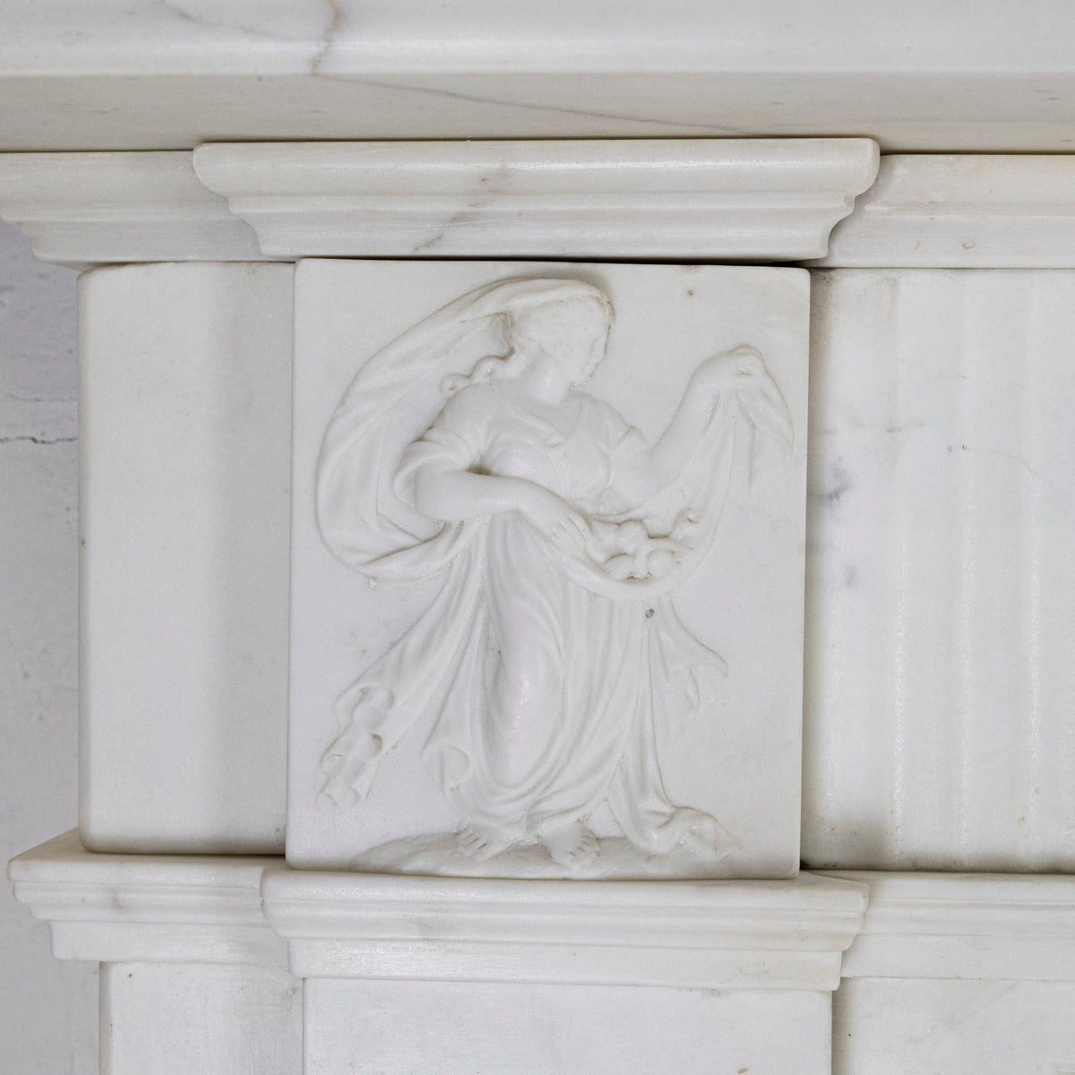 Antique Georgian Carved Statuary Marble Chimneypiece | Neoclassical | The Architectural Forum