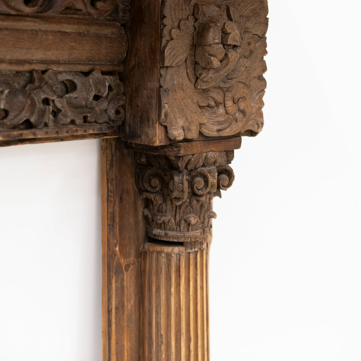 Antique Carved Oak &amp; Pine Jacobean Style Fireplace Surround | The Architectural Forum
