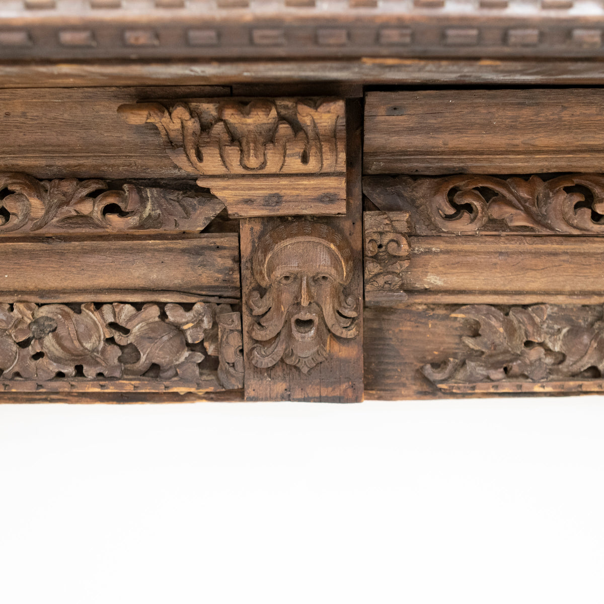 Antique Carved Oak &amp; Pine Jacobean Style Fireplace Surround | The Architectural Forum