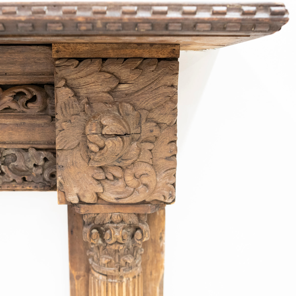 Antique Carved Oak &amp; Pine Jacobean Style Fireplace Surround | The Architectural Forum