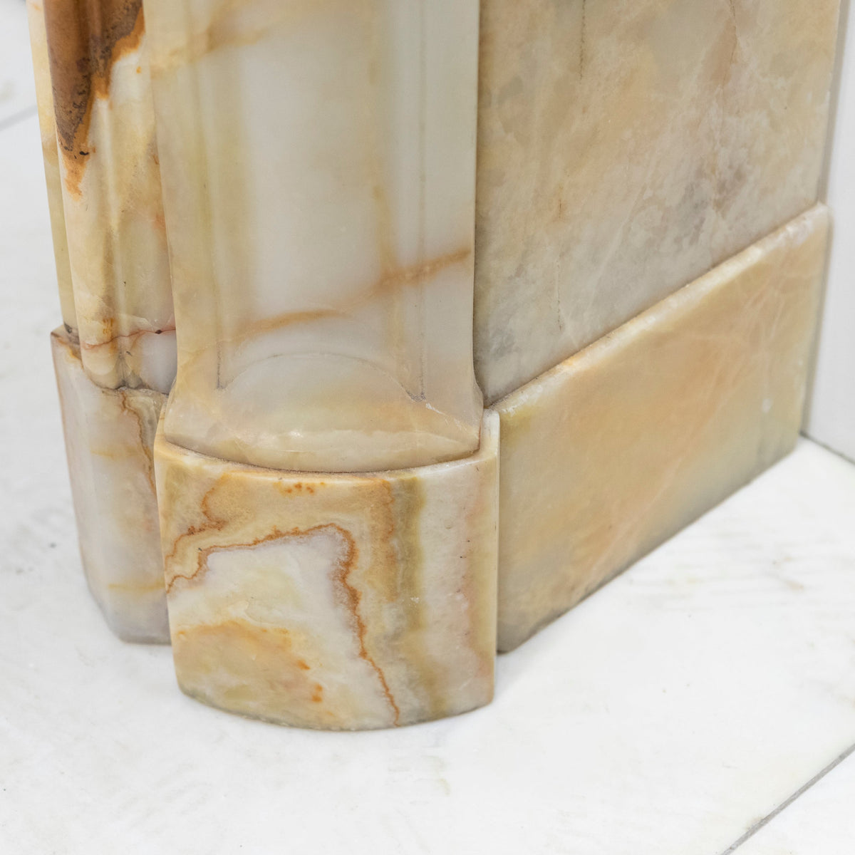 Superb French Louis Style Carved Onyx Fireplace Surround