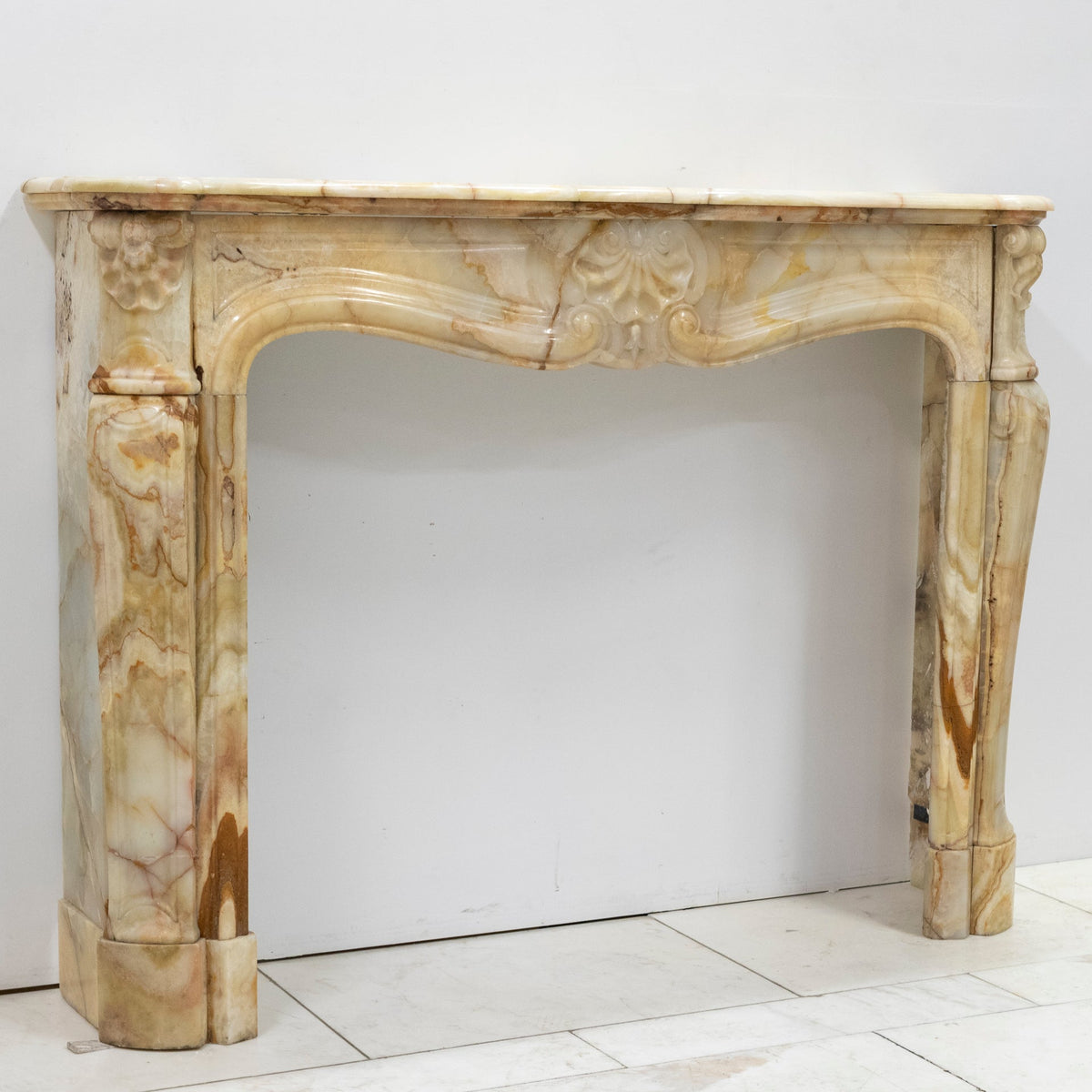 Superb French Louis Style Carved Onyx Fireplace Surround | The Architectural Forum