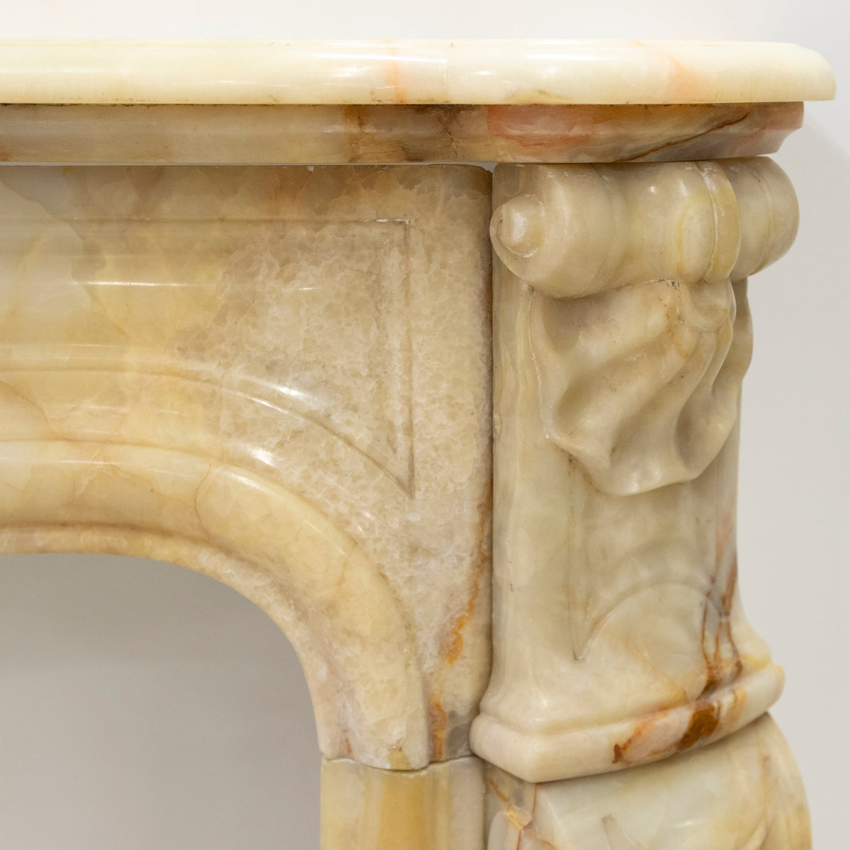 Superb French Louis Style Carved Onyx Fireplace Surround | The Architectural Forum