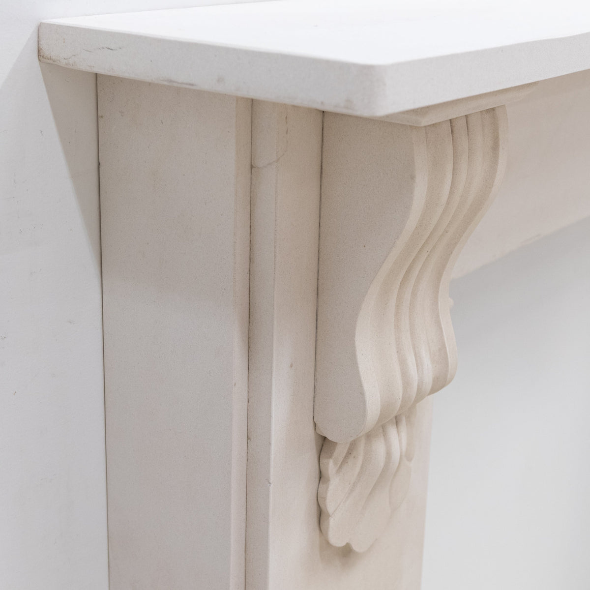 Reclaimed Victorian Style Carved Limestone Surround with Corbels