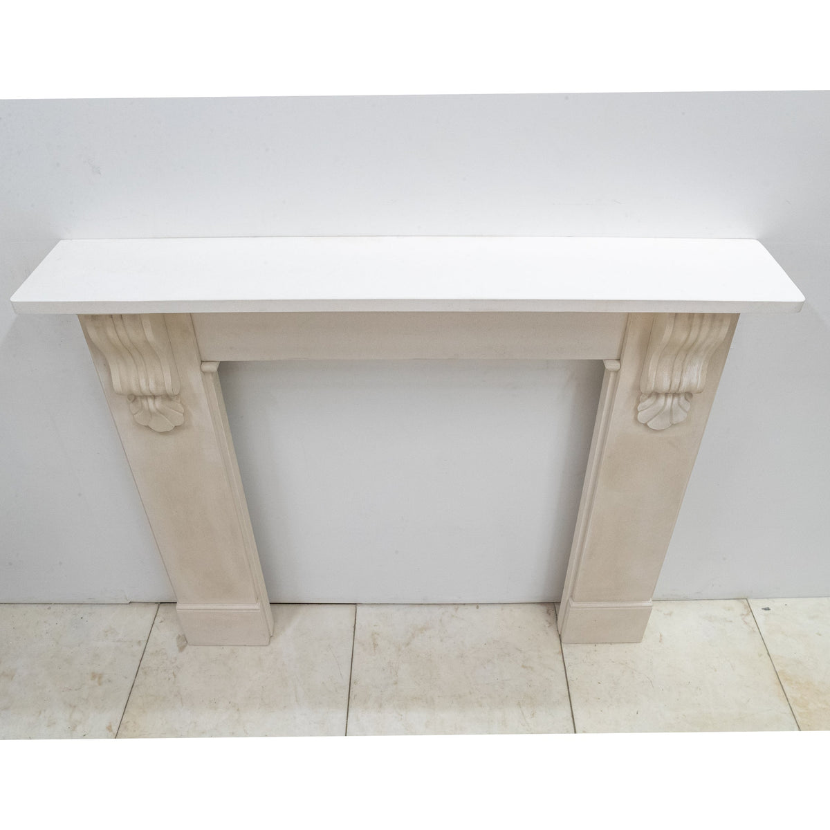 Reclaimed Victorian Style Carved Limestone Surround with Corbels
