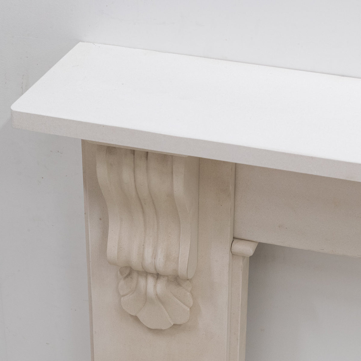 Reclaimed Victorian Style Carved Limestone Surround with Corbels