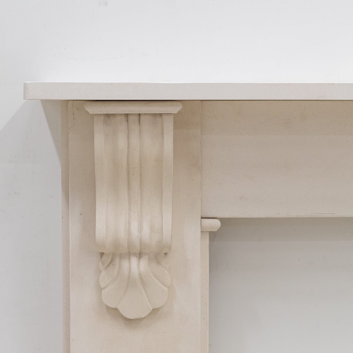 Reclaimed Victorian Style Carved Limestone Surround with Corbels
