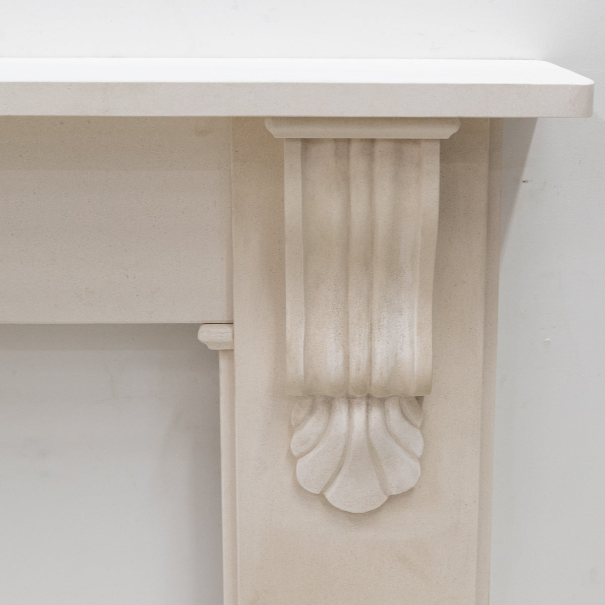 Reclaimed Victorian Style Carved Limestone Surround with Corbels
