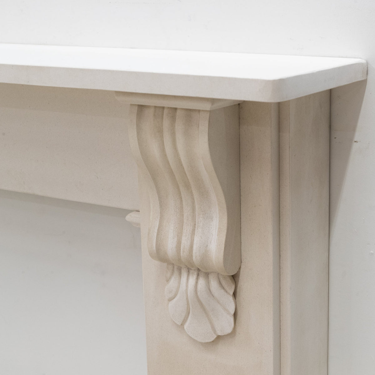 Reclaimed Victorian Style Carved Limestone Surround with Corbels