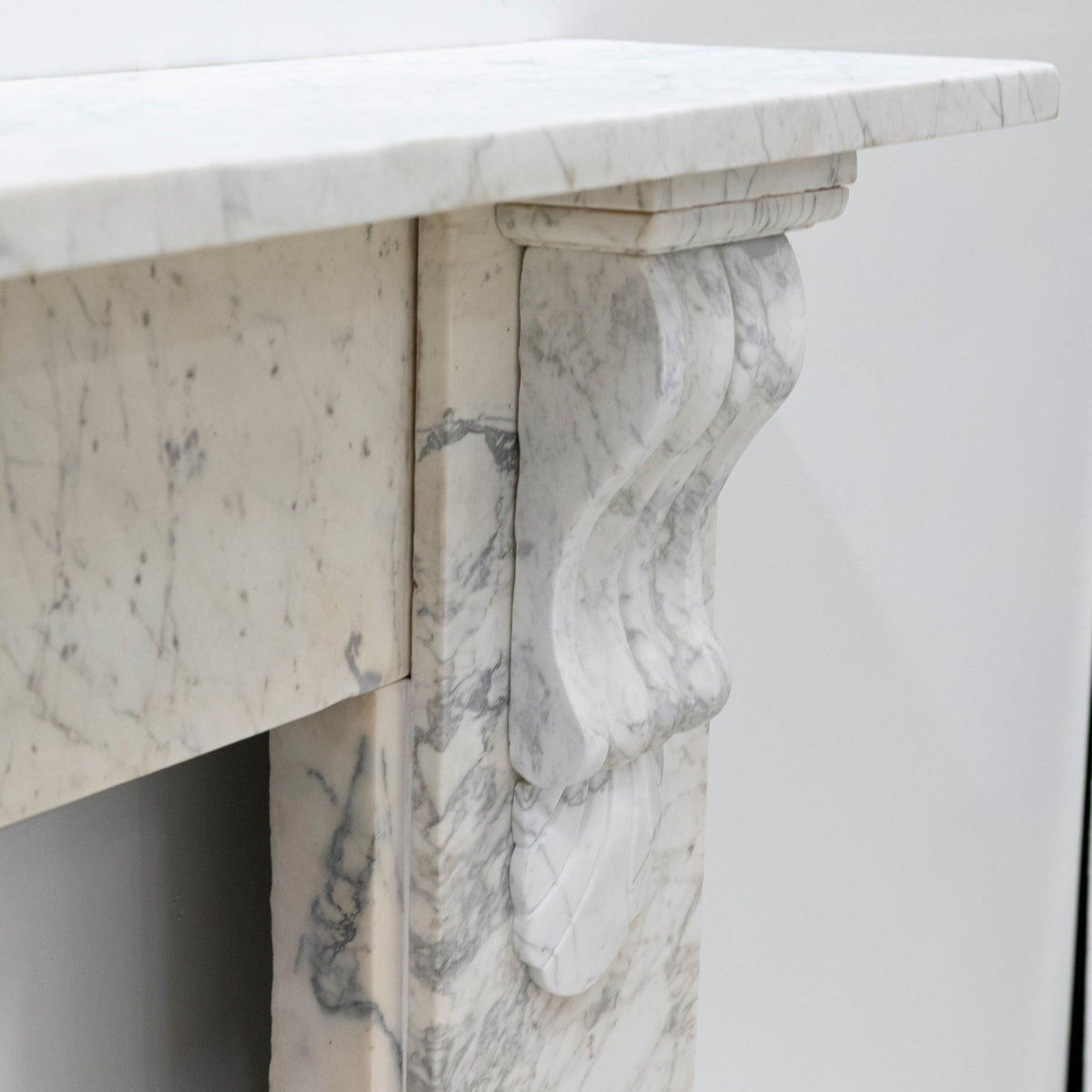 Large Antique Victorian Pencilvein Marble Corbel Fireplace Surround | The Architectural Forum
