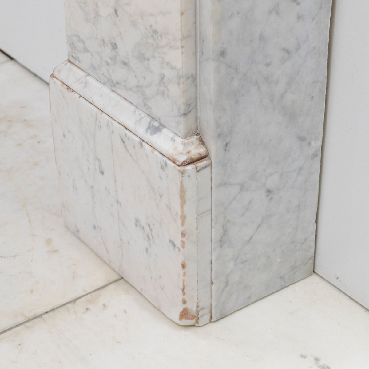 Large Antique Victorian Pencilvein Marble Corbel Fireplace Surround