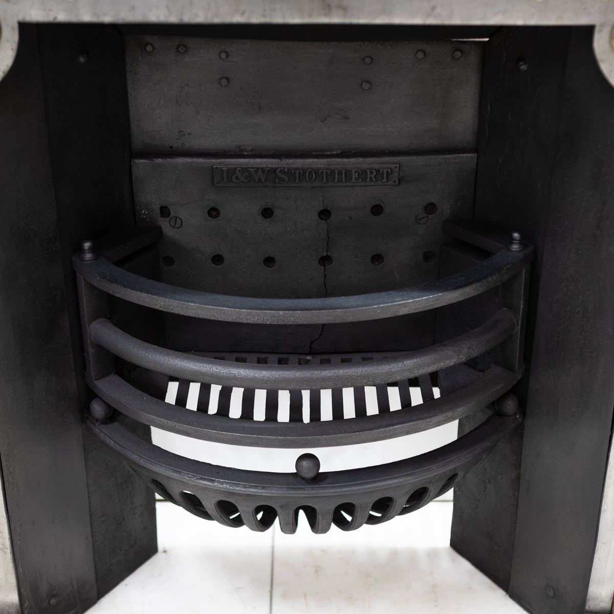 Antique Georgian Polished Hob Grate with Brass Mounts | The Architectural Forum