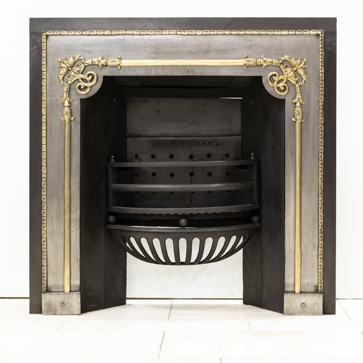 Antique Georgian Polished Hob Grate with Brass Mounts | The Architectural Forum