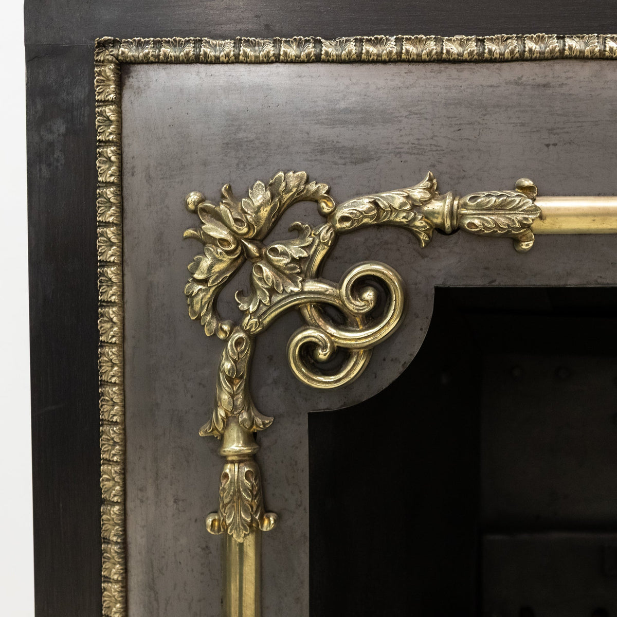 Antique Georgian Polished Hob Grate with Brass Mounts | The Architectural Forum