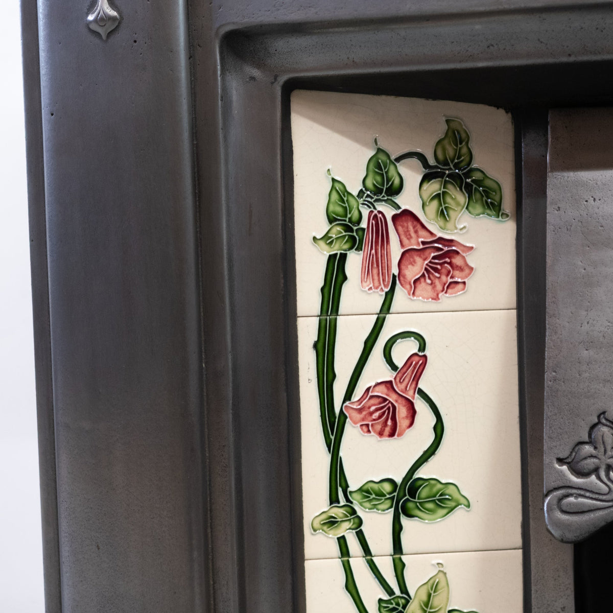 Antique Polished Art Nouveau Combination Fireplace With Tiles | The Architectural Forum