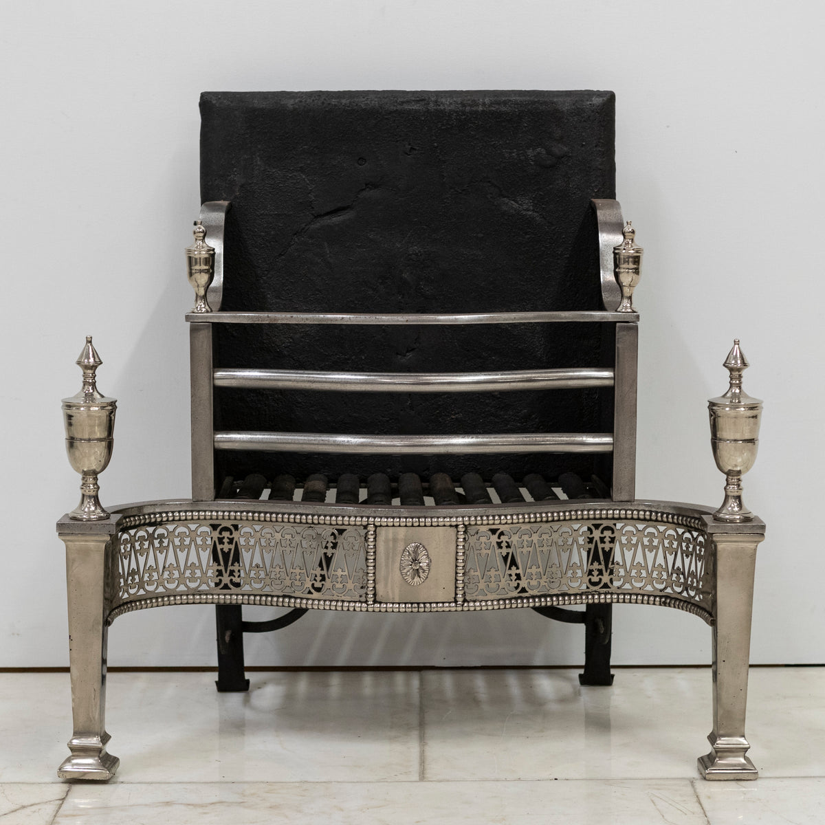 Reclaimed Georgian Style Polished Steel Fire Basket | The Architectural Forum