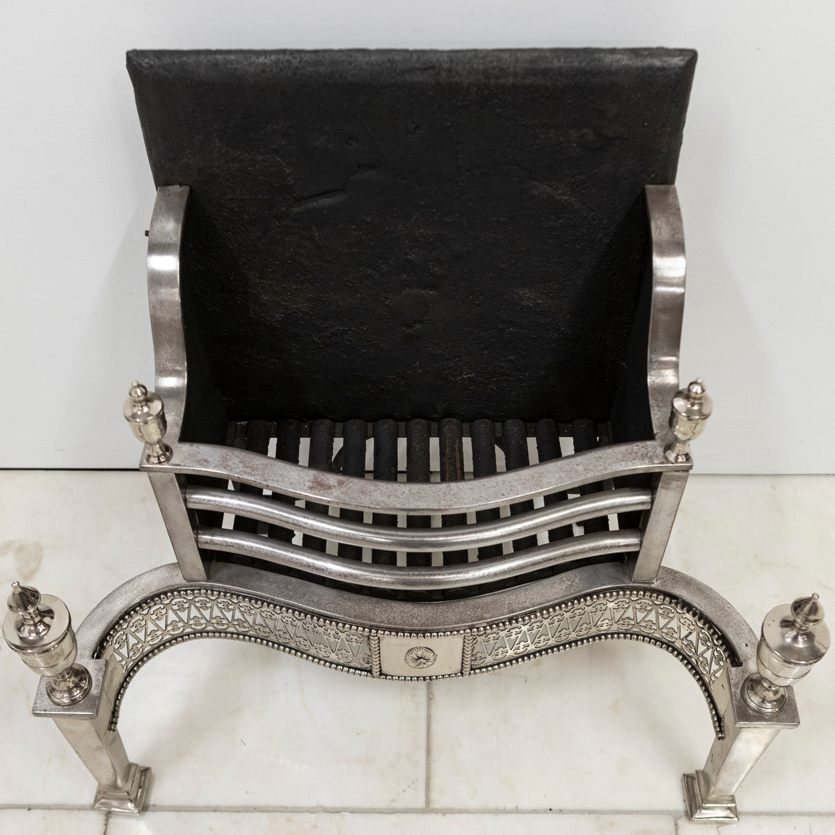 Reclaimed Georgian Style Polished Steel Fire Basket | The Architectural Forum