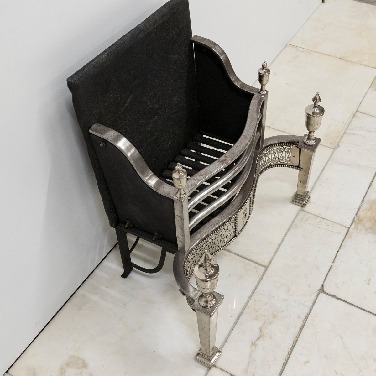 Reclaimed Georgian Style Polished Steel Fire Basket | The Architectural Forum