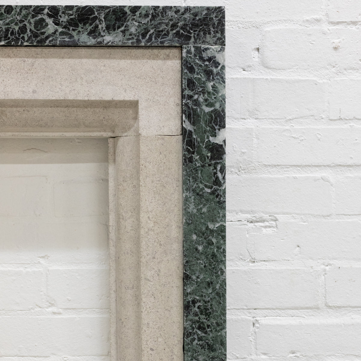 Early 20th Century Portland Stone &amp; Verdi Marble Fireplace Surround | The Architectural Forum