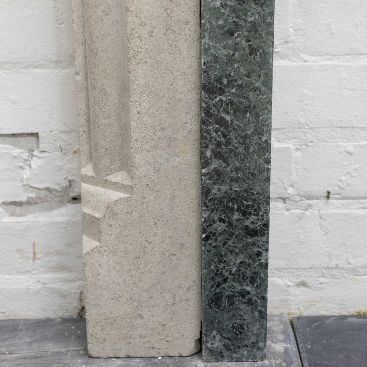 Early 20th Century Portland Stone &amp; Verdi Marble Fireplace Surround | The Architectural Forum