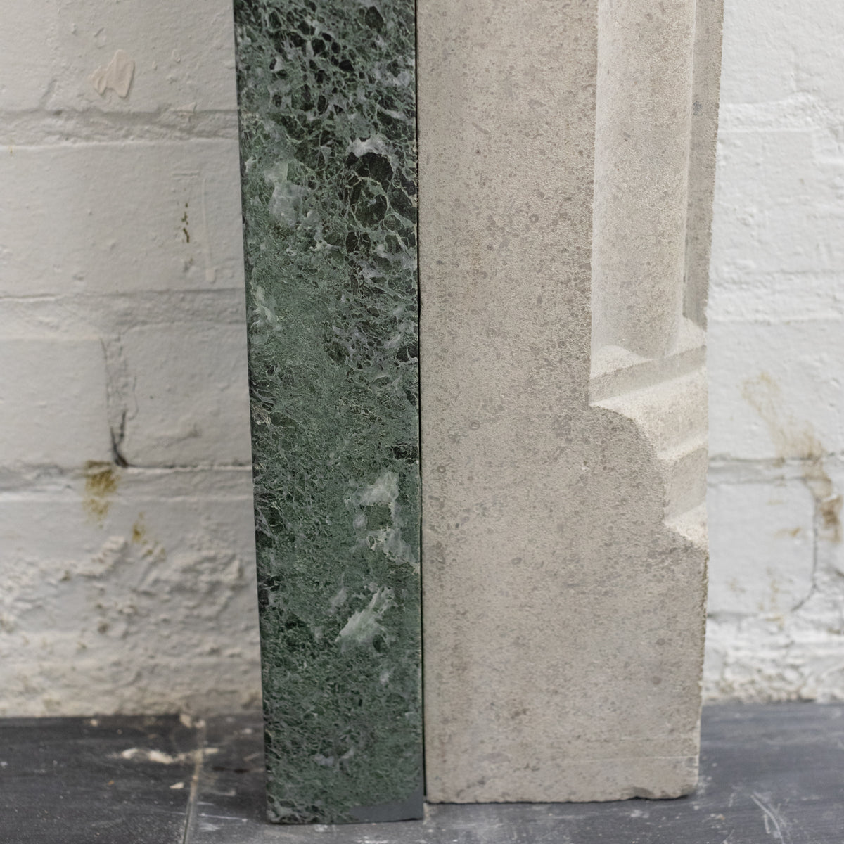 Early 20th Century Portland Stone &amp; Verdi Marble Fireplace Surround | The Architectural Forum