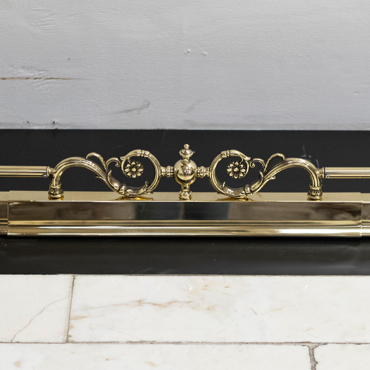 Antique Adjustable Brass Fireplace Fender | The Architectural Forum
