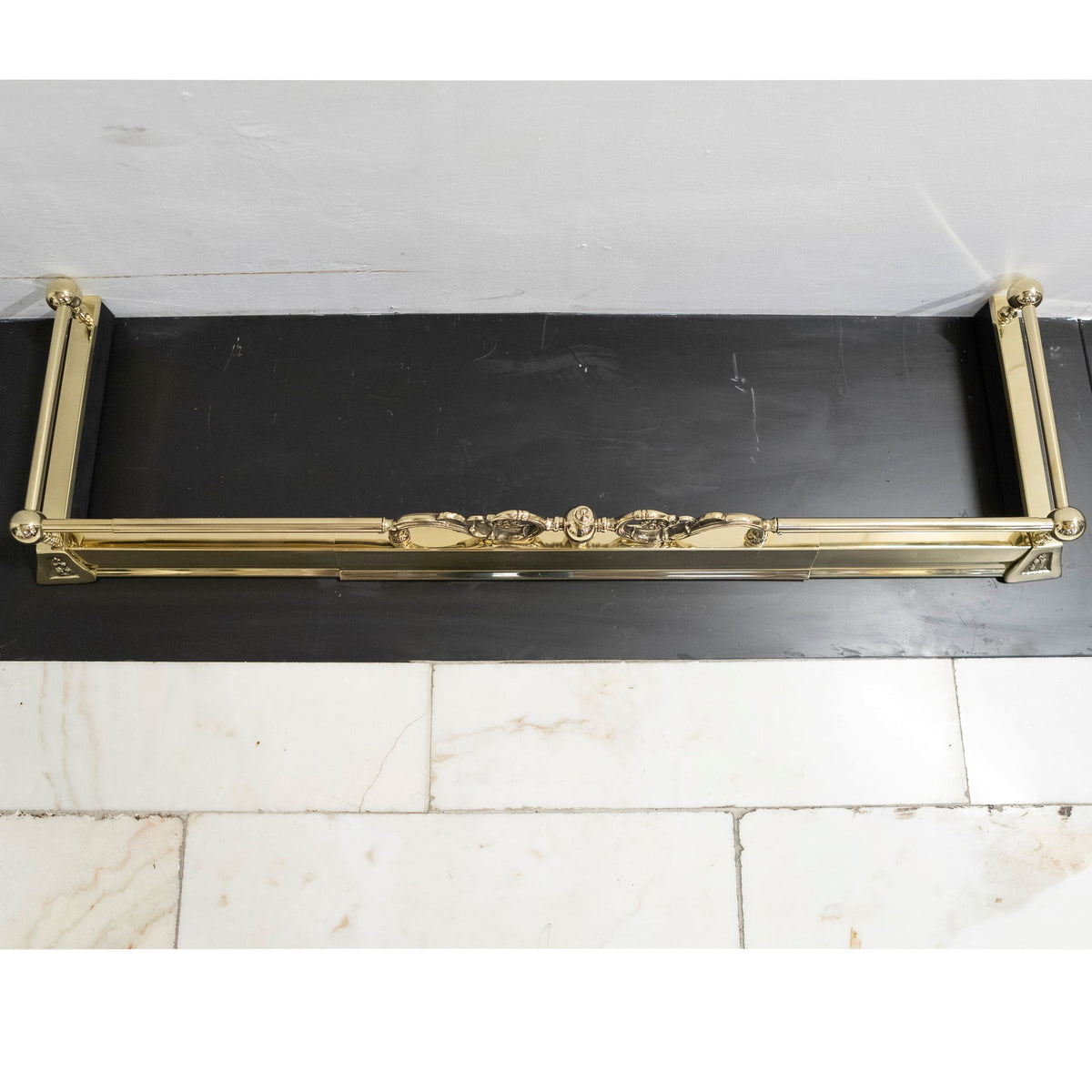 Reclaimed Adjustable Brass Fireplace Fender | The Architectural Forum