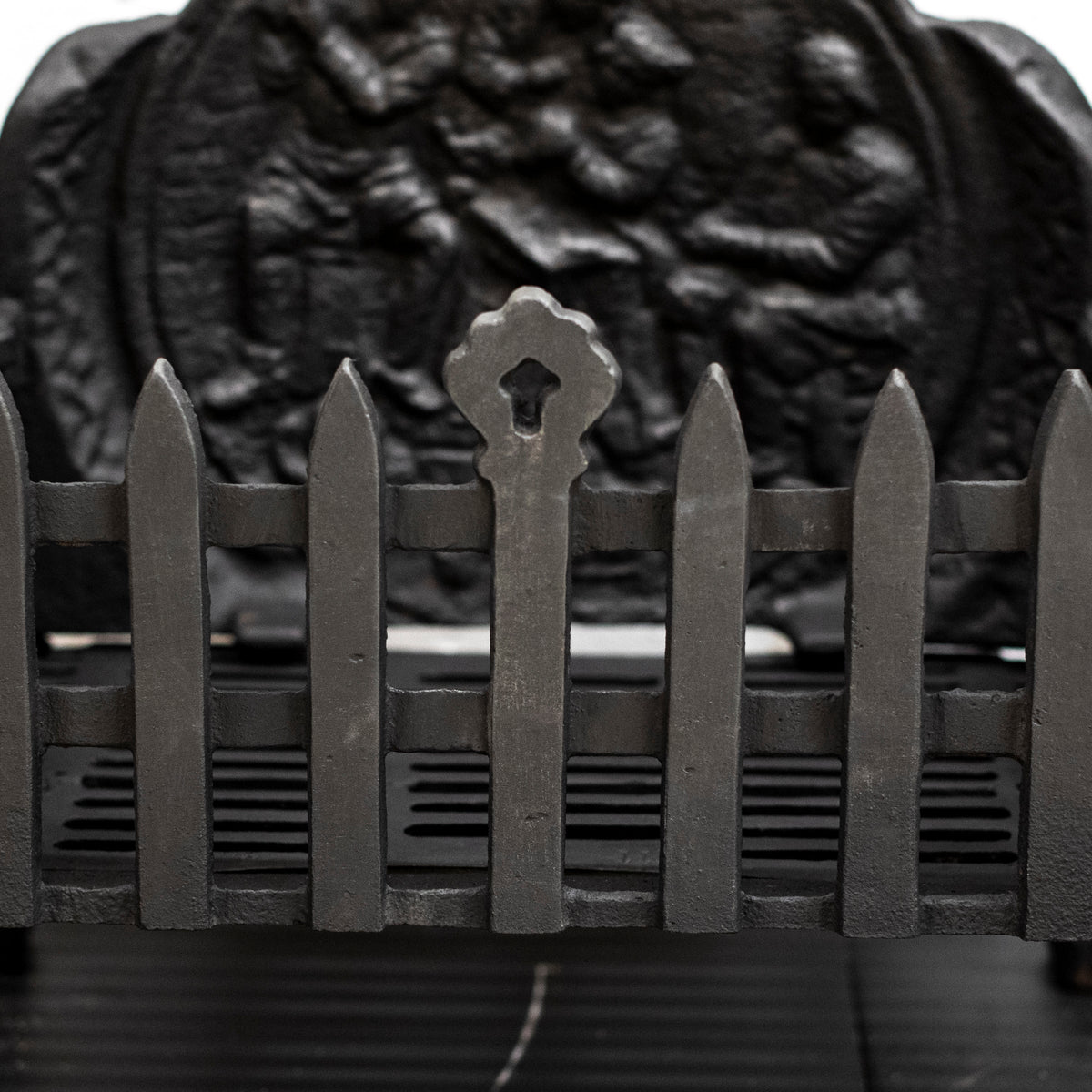 Reclaimed Cast Iron Fire Basket with Finials | The Architectural Forum