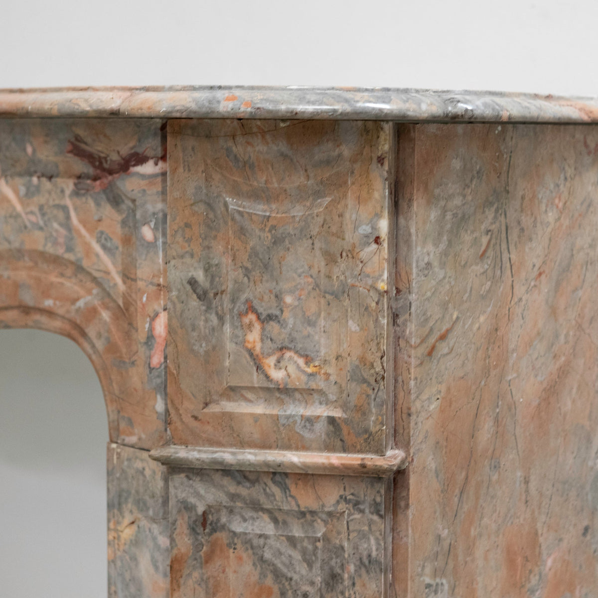 Antique French Style Louis Pompadour Breche Marble Fireplace | The Architectural Forum