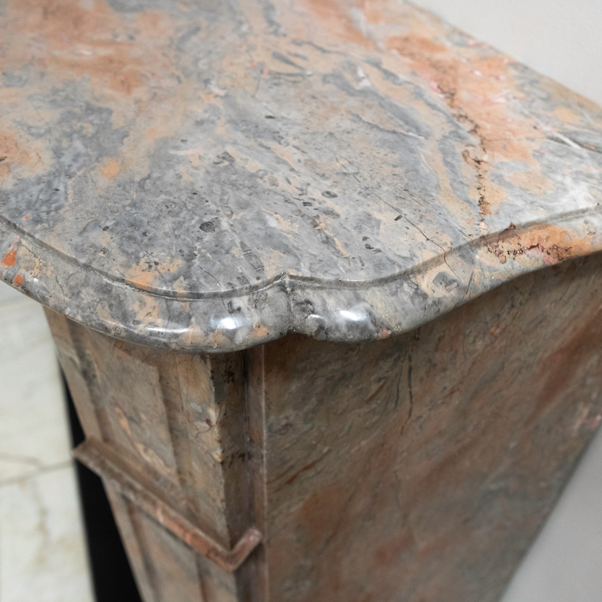 Antique French Style Louis Pompadour Breche Marble Fireplace | The Architectural Forum