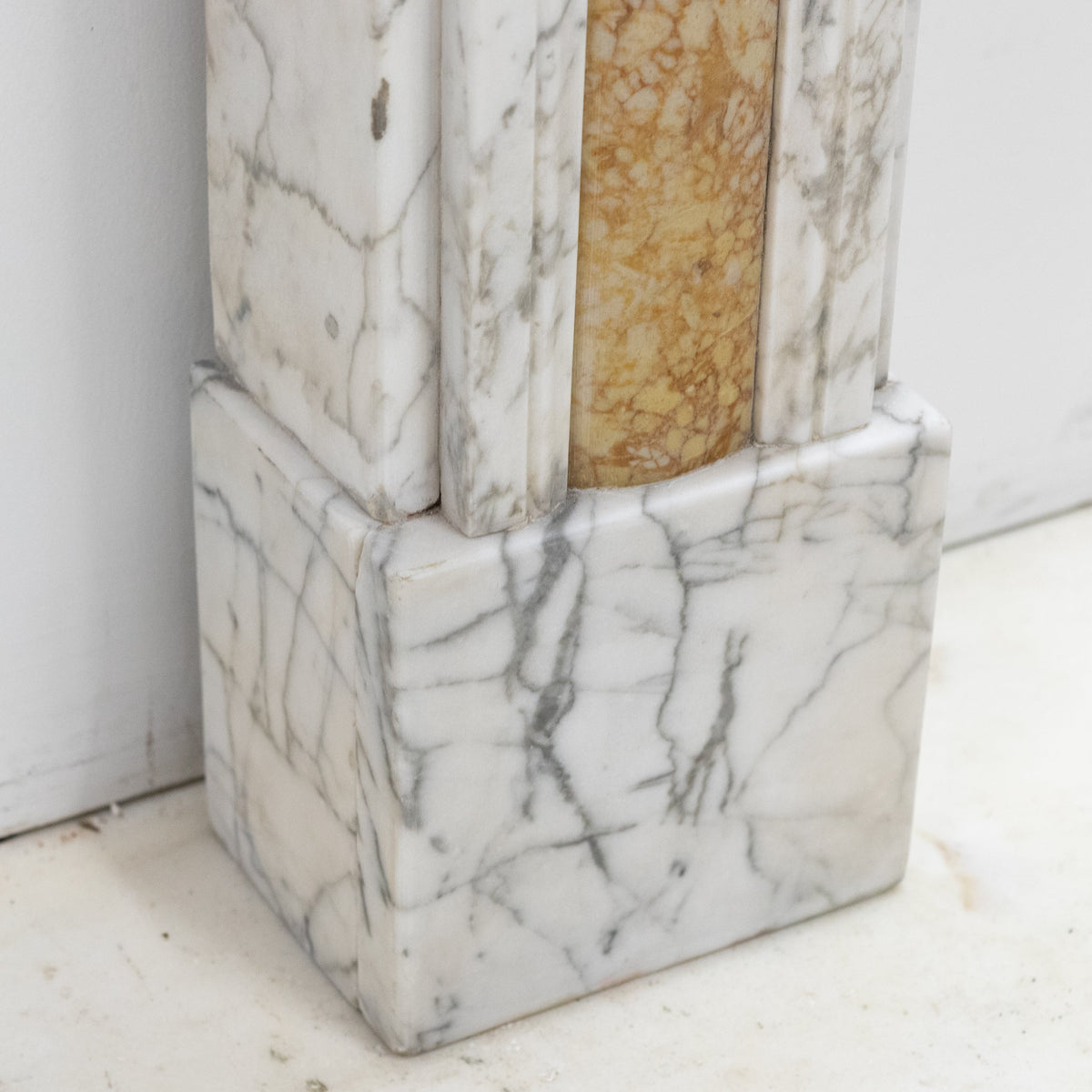Regency Carrara Marble Fireplace Surround with Siena Inlay | The Architectural Forum