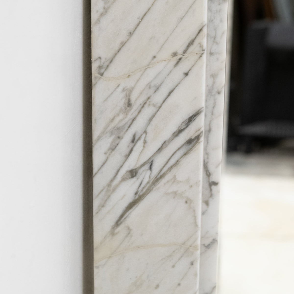 Regency Carrara Marble Fireplace Surround with Siena Inlay | The Architectural Forum