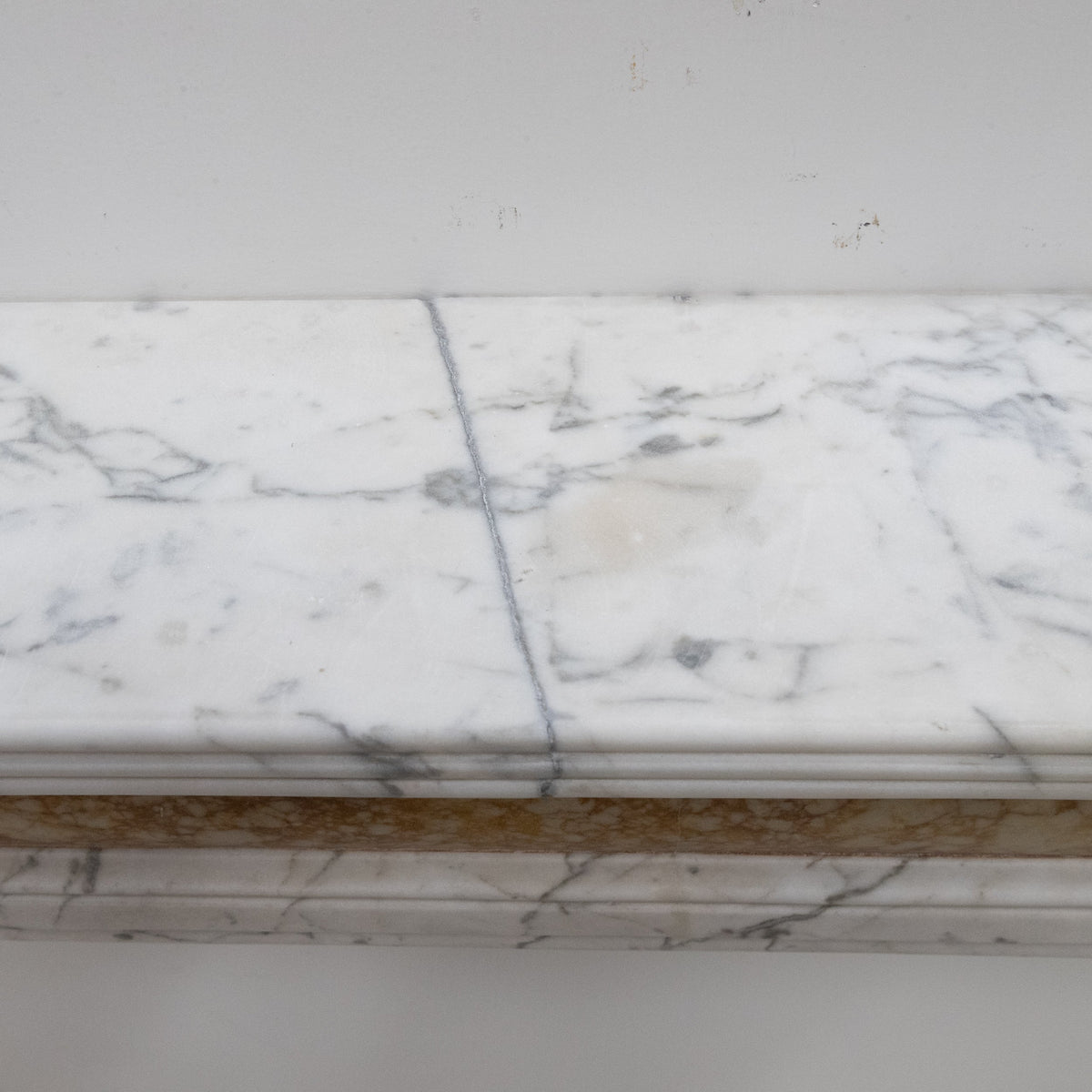 Regency Carrara Marble Fireplace Surround with Siena Inlay | The Architectural Forum