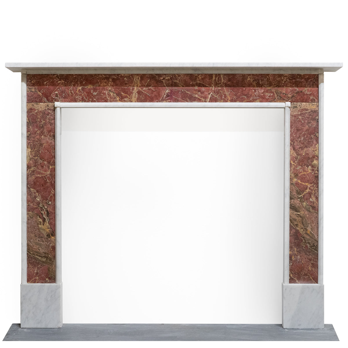 Regency Style Carrara &amp; Rouge Marble Fireplace Surround | The Architectural Forum