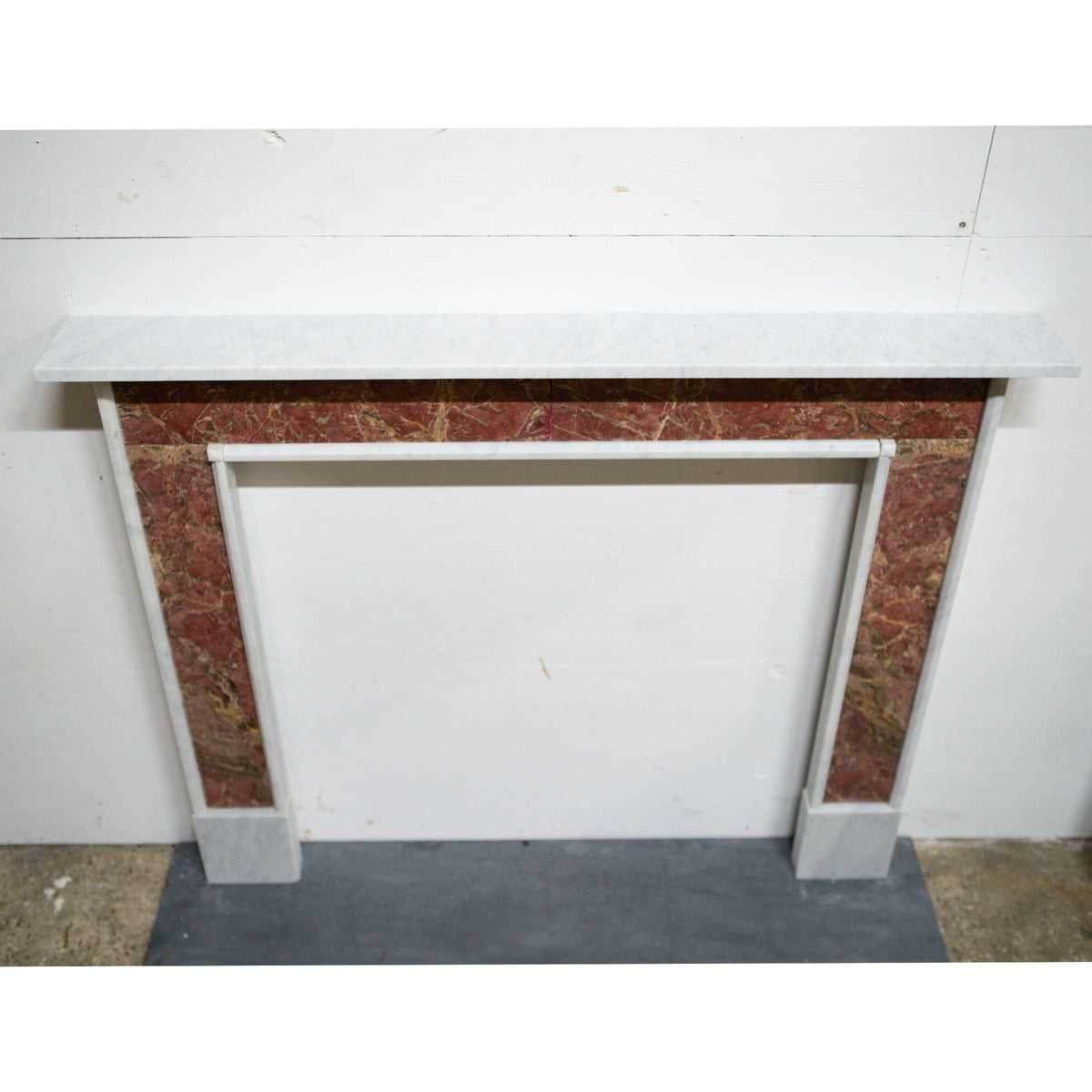 Regency Style Carrara &amp; Rouge Marble Fireplace Surround | The Architectural Forum