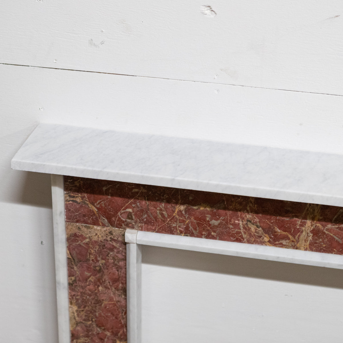 Regency Style Carrara &amp; Rouge Marble Fireplace Surround | The Architectural Forum