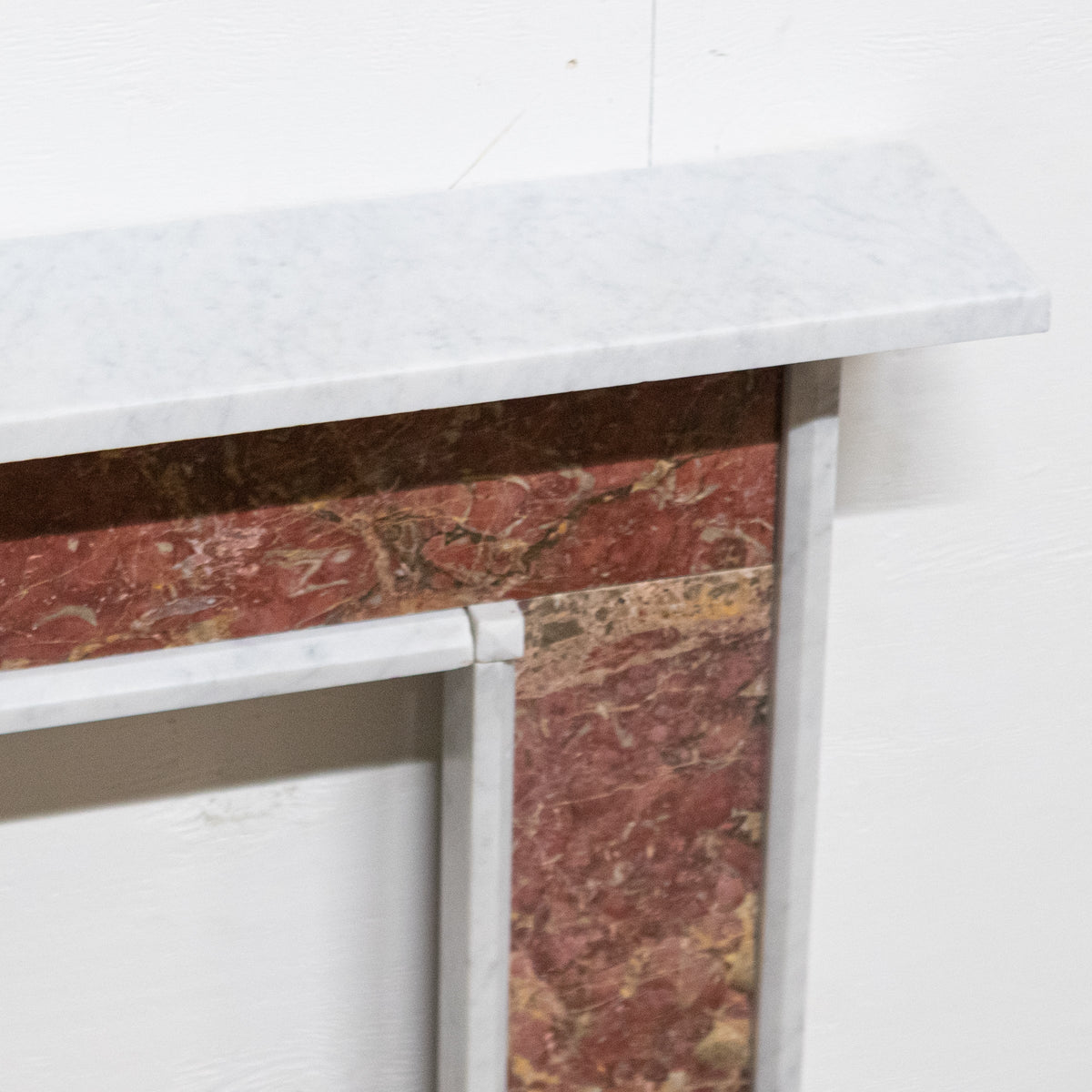Regency Style Carrara &amp; Rouge Marble Fireplace Surround | The Architectural Forum
