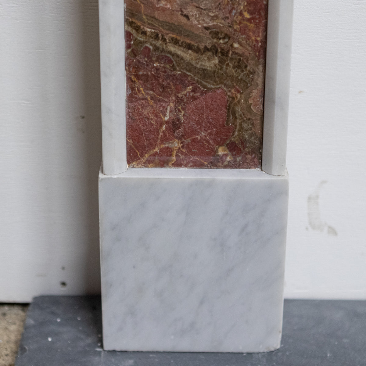 Regency Style Carrara &amp; Rouge Marble Fireplace Surround | The Architectural Forum