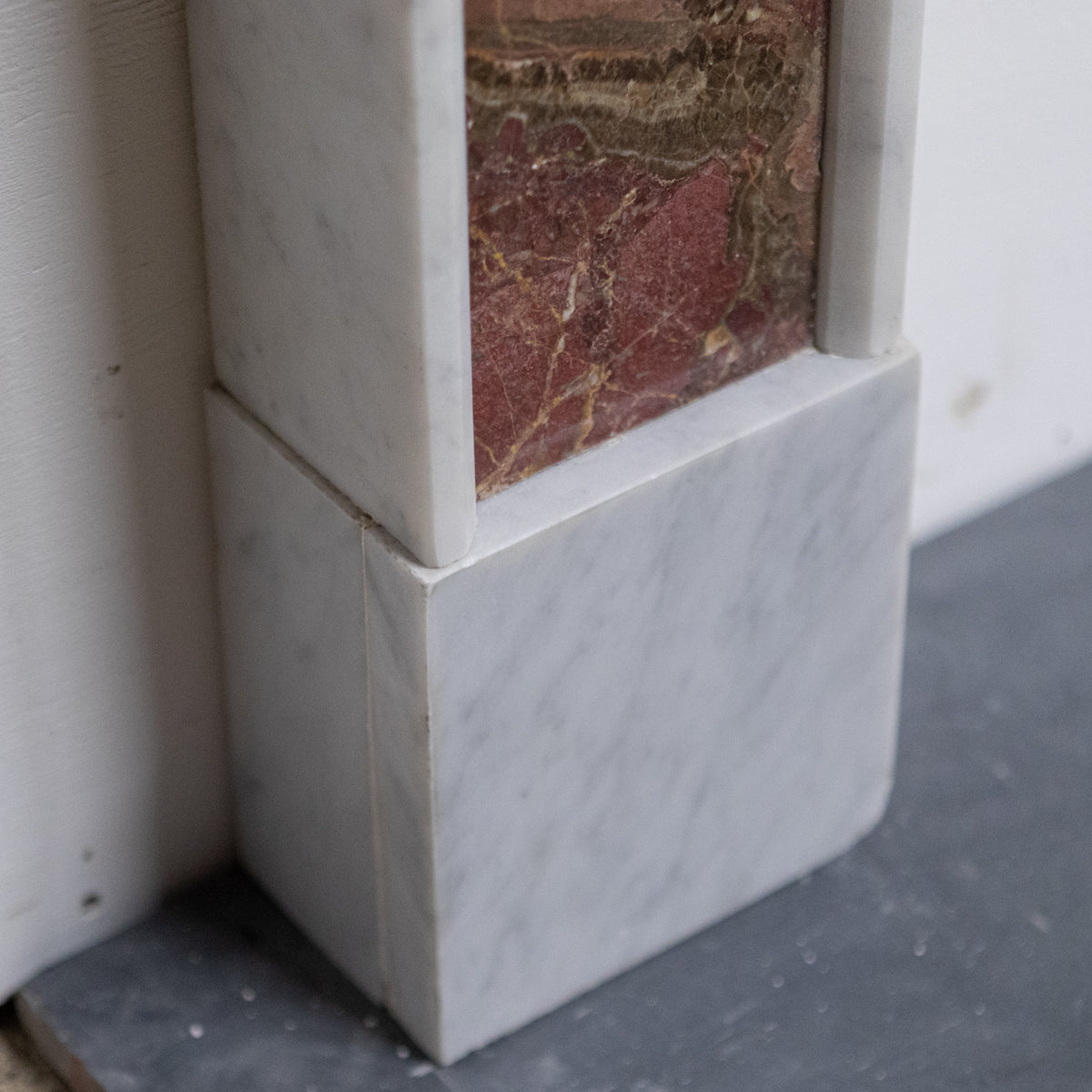 Regency Style Carrara &amp; Rouge Marble Fireplace Surround | The Architectural Forum