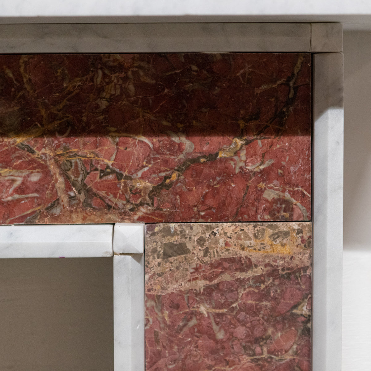 Regency Style Carrara &amp; Rouge Marble Fireplace Surround | The Architectural Forum