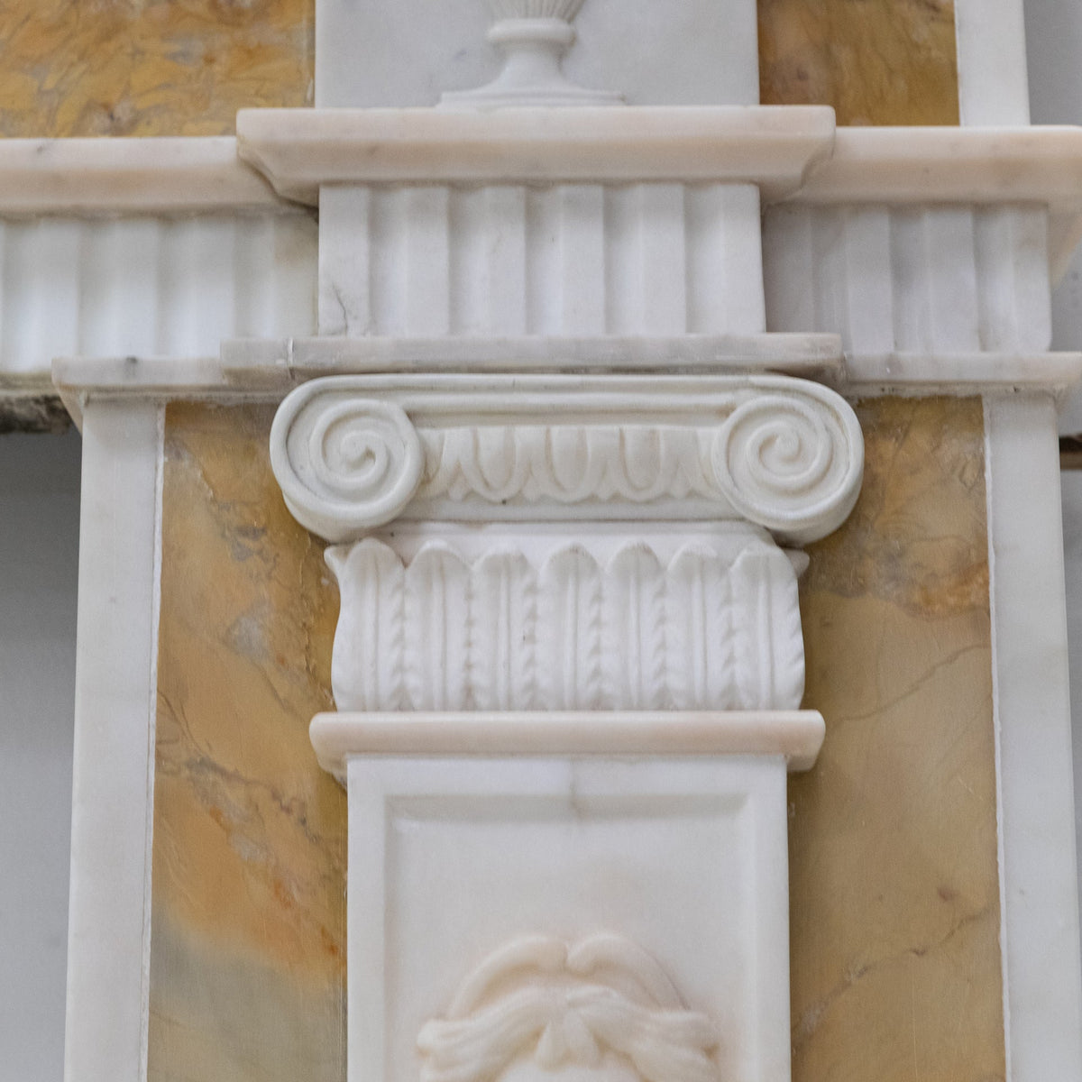 Antique Regency Statuary &amp; Siena Marble Fireplace Surround with Wedgwood Plaque